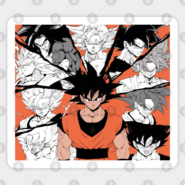 Son Goku all transformations Sticker by PGasbarroneArt